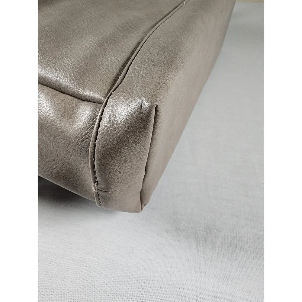 OiOi‎ Pram Caddy Oatmeal Vegan Leather Stroller Bag W/ Attachable Shoulder Strap